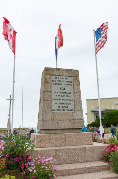 Flags at Juno Beach Memorial. Courseulles-sur-Mer, Basse-Normandie, France