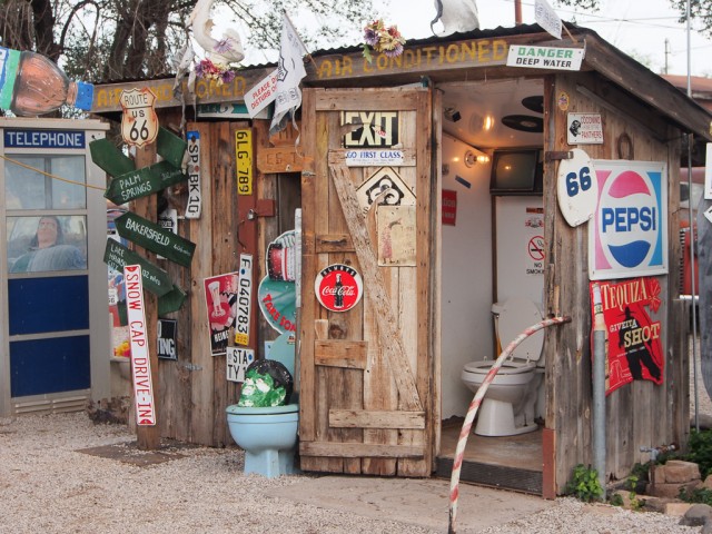 Air Conditioned Restrooms, Delgadillo's Snow Cap Drive-In, Seligman, Arizona